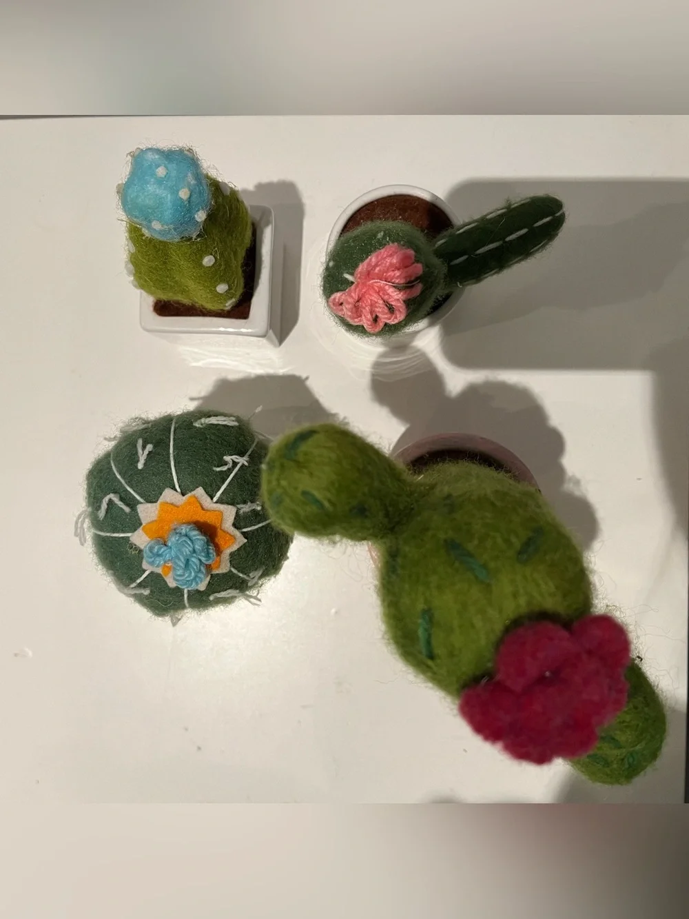 Ashland Felt Potted Cactus Tabletop Decor Green SET OF 4 - Picture 3 of 8